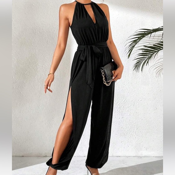 Green jumpsuit with open pant legs - Picture 9 of 9